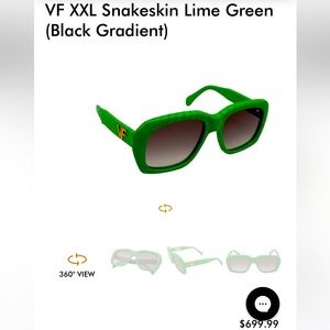 Vintage Frames XXL Snakeskin Sunglasses Green